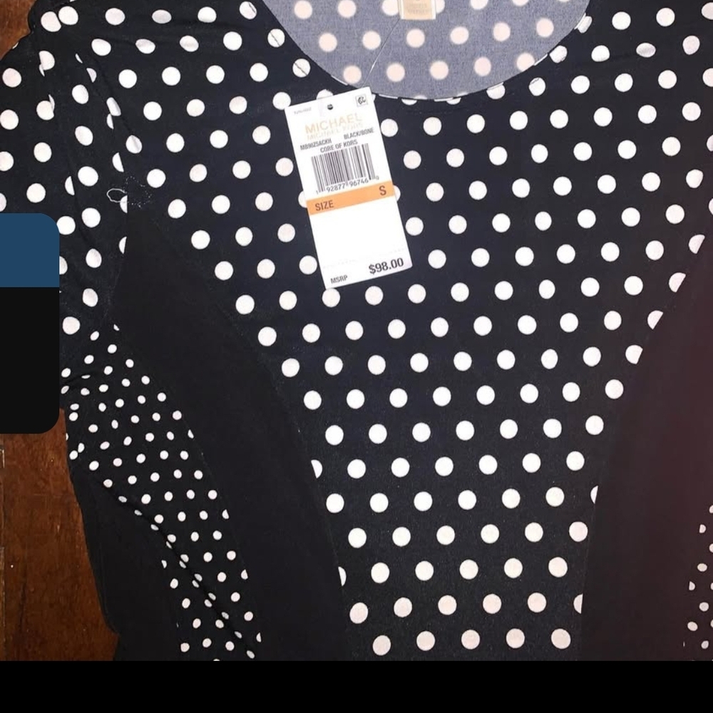 Michael Kors Black and White Polka Dot Midi Dress